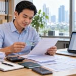 Karyawan mempersiapkan dokumen pengajuan KTA Payroll